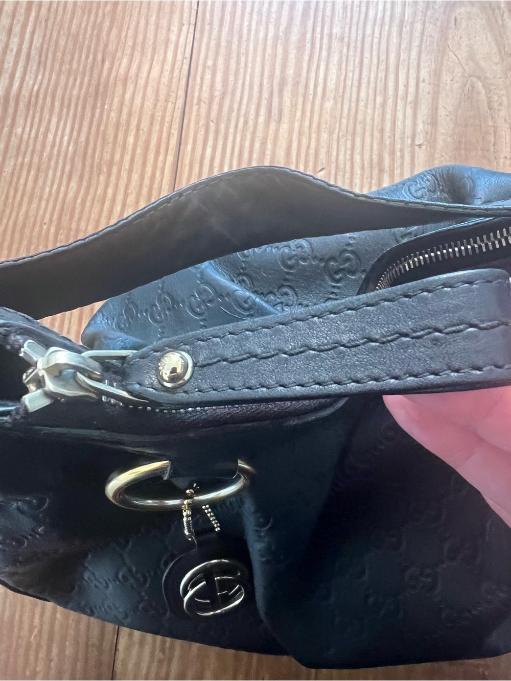 Gucci Black Leather Sukey Guccissima Shoulder Bag - Picture 5 of 11